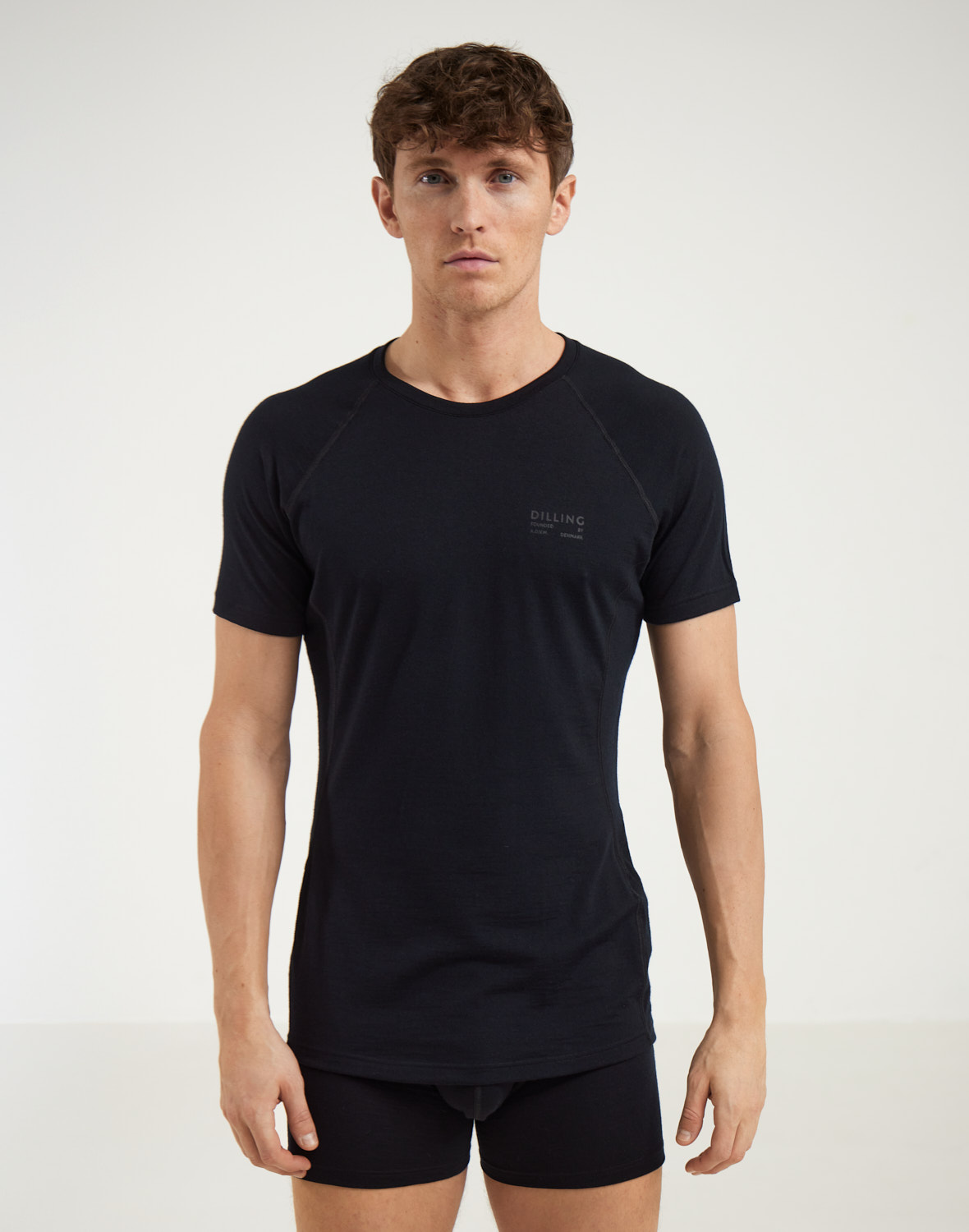 T-shirt van merinwol voor heren in Mos