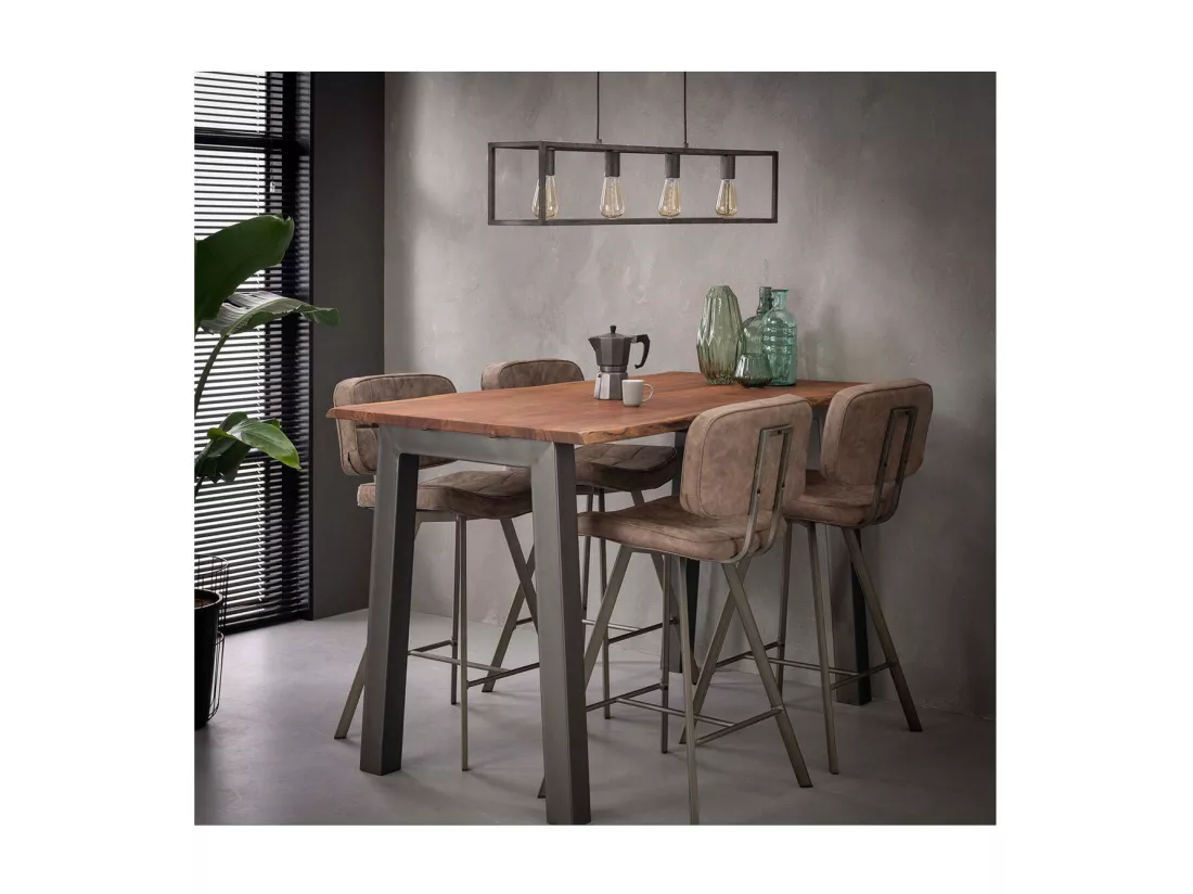 ALTA - Table haute en bois d'acacia verni
