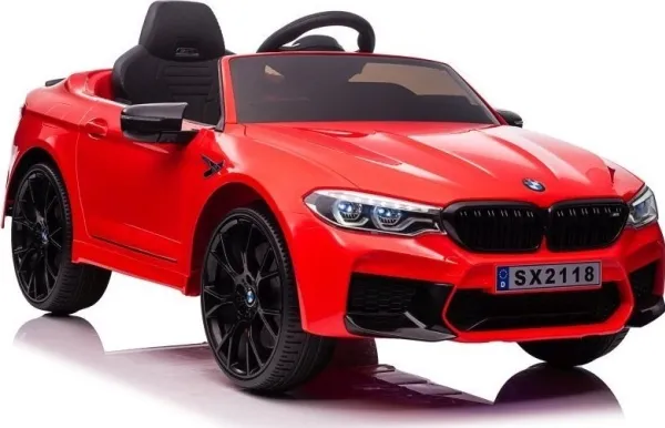Lean Cars BMW M5 ensædet elbil til børn, rød