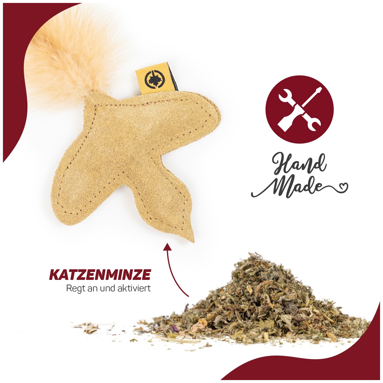 Canadian Cat Company Duftkissen aus Leder | Katzenminze | Flieger