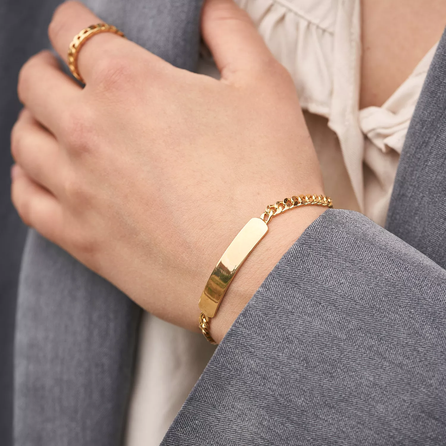 Avilé Jewelry Panzer Armbånd 18 kt. Forgyldt Sølv DI003-GP