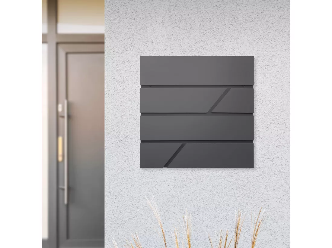 Boîte aux lettres murale anthracite avec 2 clés compartiment à journaux postale