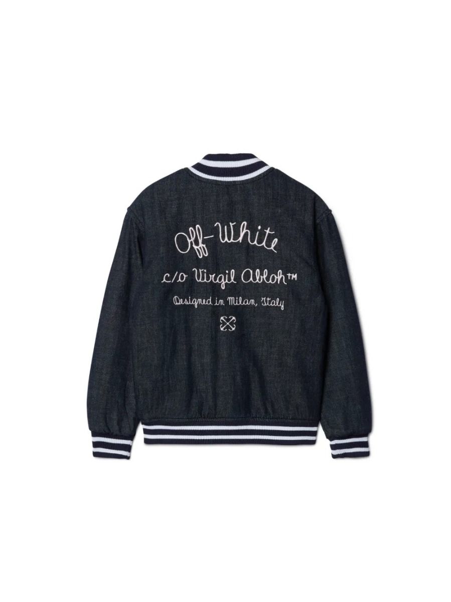 Off-White Script Denim Varsity Jacket