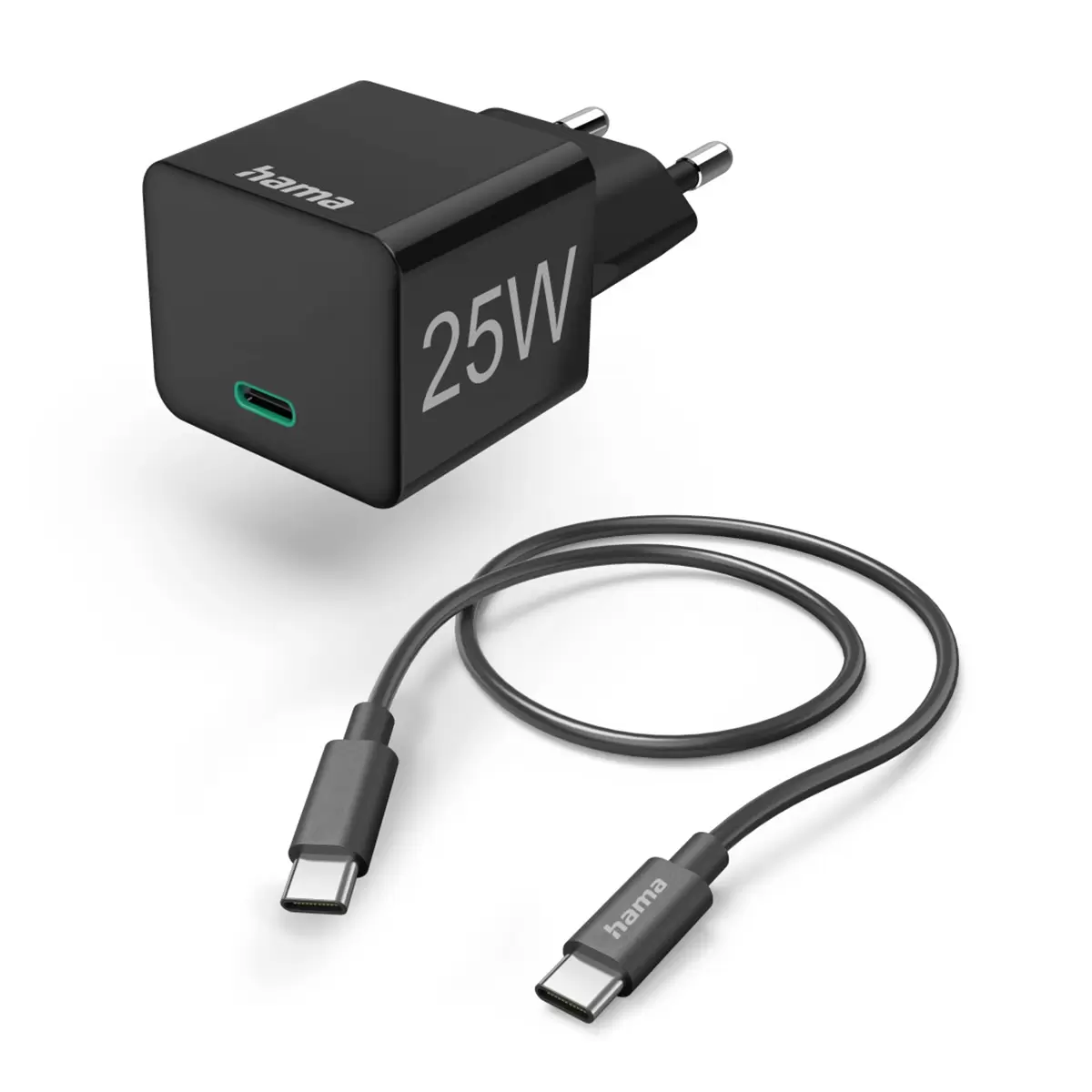 Schnellladegerät mit Ladekabel Hama Schwarz