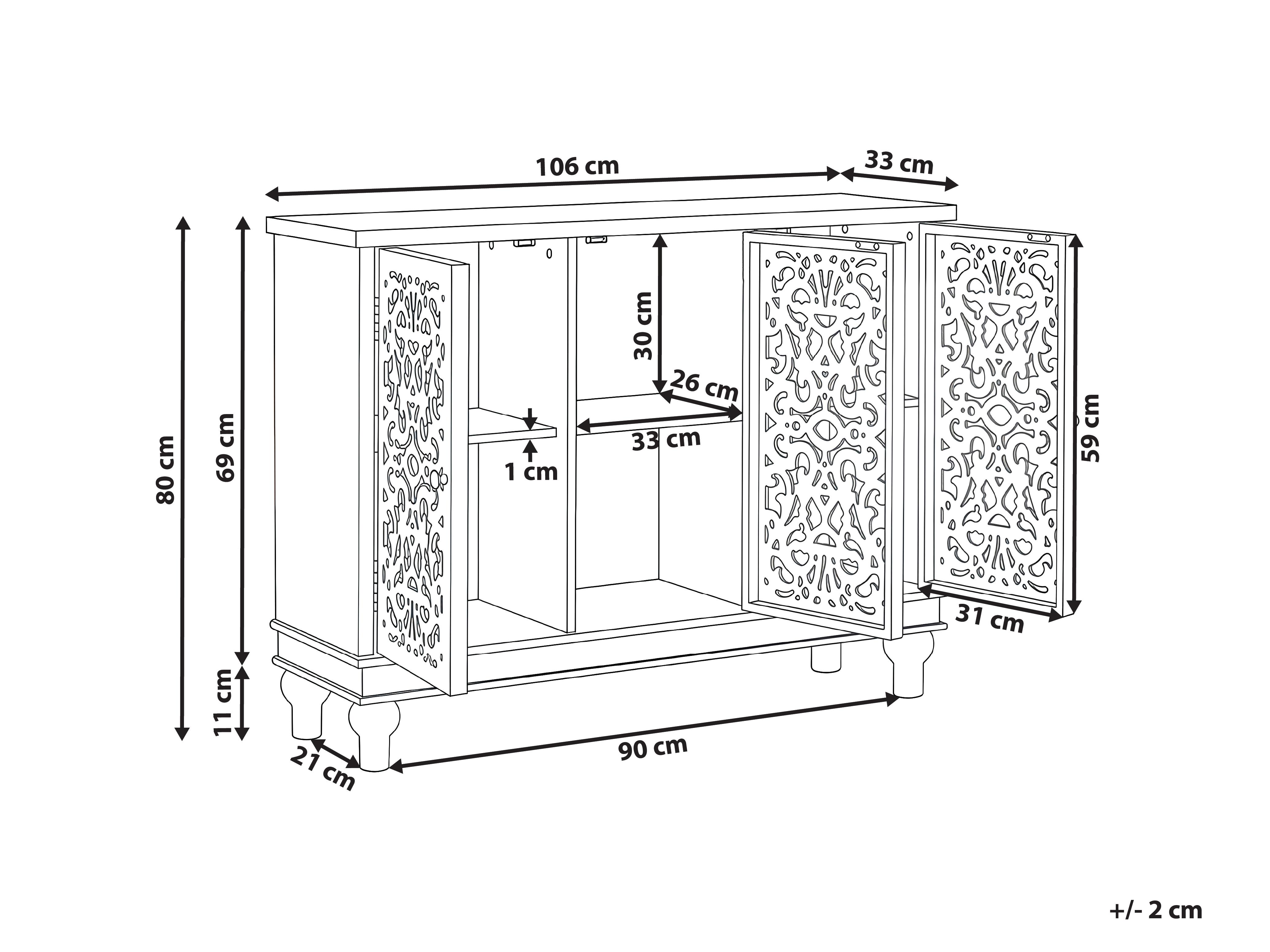 Dressoir met 3 deuren KATHERINE Wit