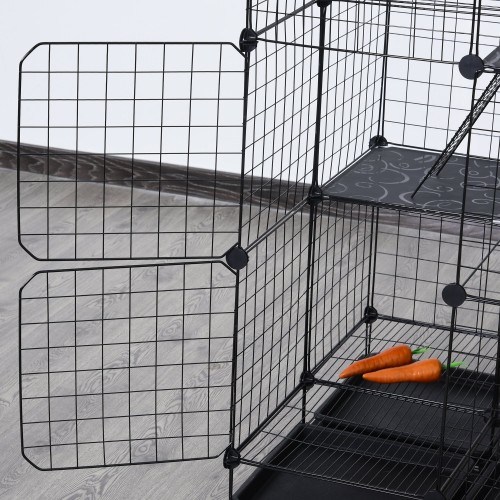 Gaiola PawHut DIY para pequenos animais, preta