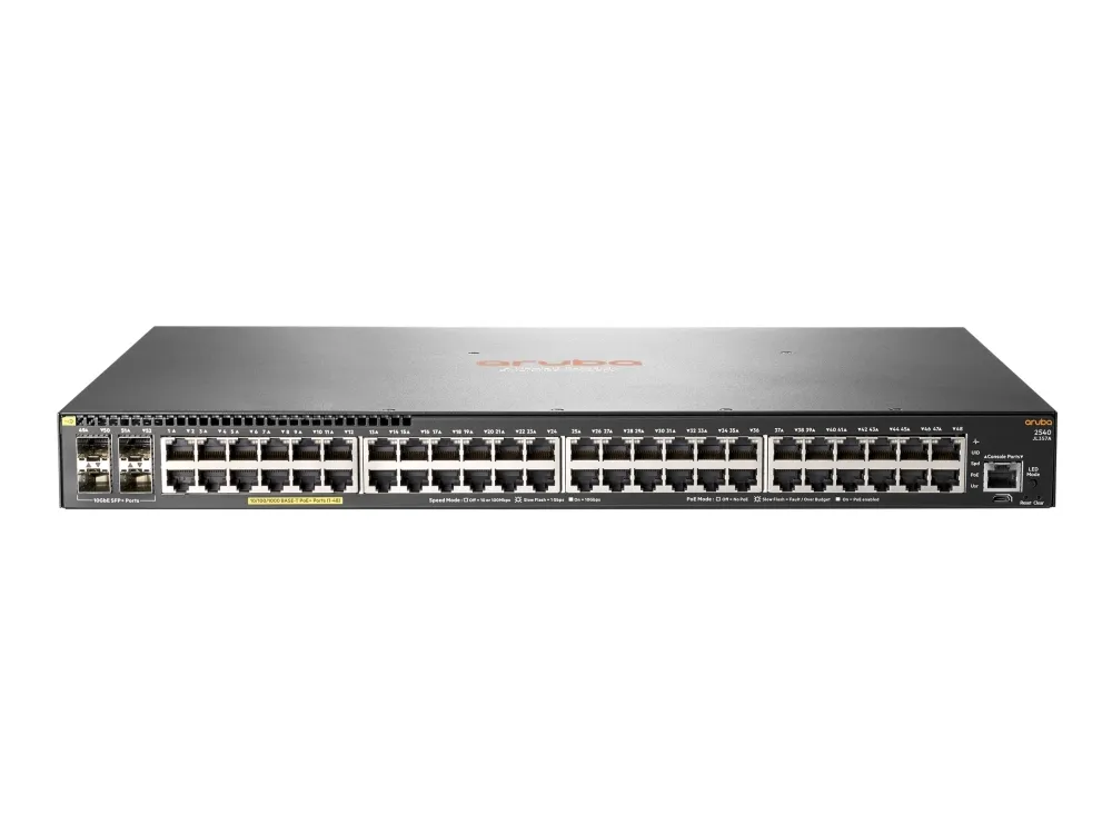 [OUTLET] - HPE Aruba 2540 48G PoE  4SFP  - Switch - Administreret - 48 x 10/100/1000 (PoE )   4 x 10 Gigabit Ethernet / 1 Gigabit Ethernet SFP  - desktop, monterbar på stativ, væg-monterbar - PoE  (370 W)