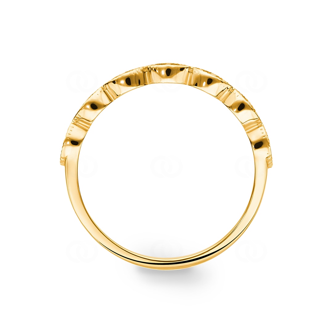 0.08 Karat Diamantring 750/18 K Gelbgold