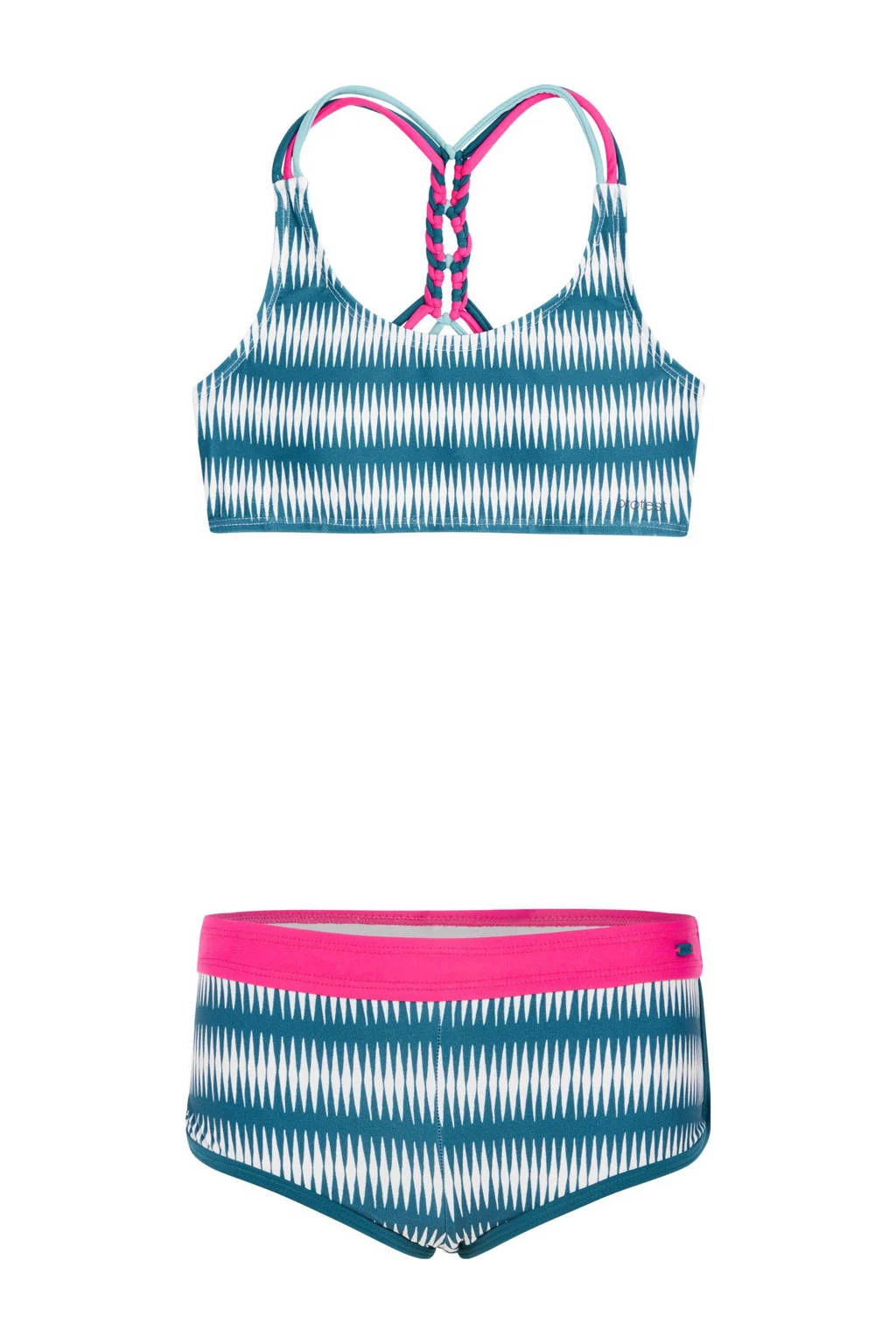 crop bikini PRTZUKA JR blauw/wit/roze