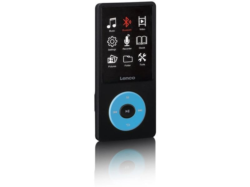 Lenco MP3 Player Xemio-860 Blau; Schwarz MP3-Player mit Bluetooth und 8 GB internem Speicher