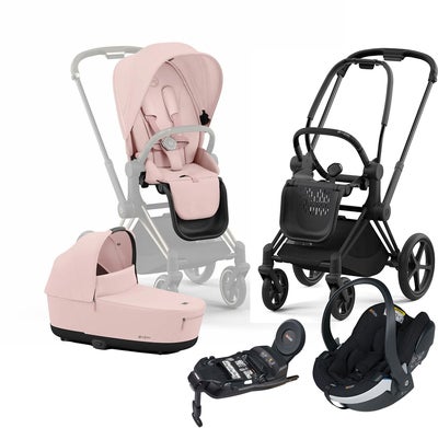 Cybex Priam Duovogn inkl. BeSafe iZi Go Modular X2 & Base, Peach Pink/Matt Black