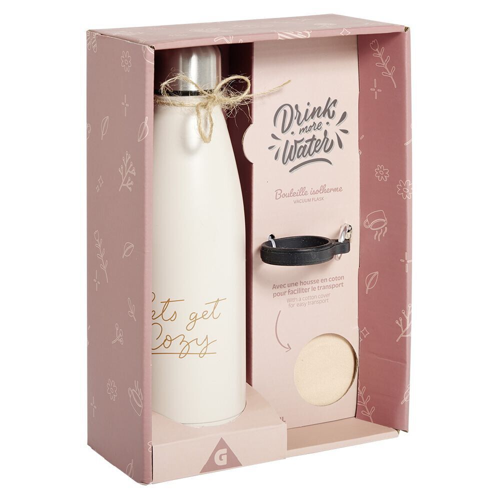 Bouteille isotherme 480ml avec housse rose