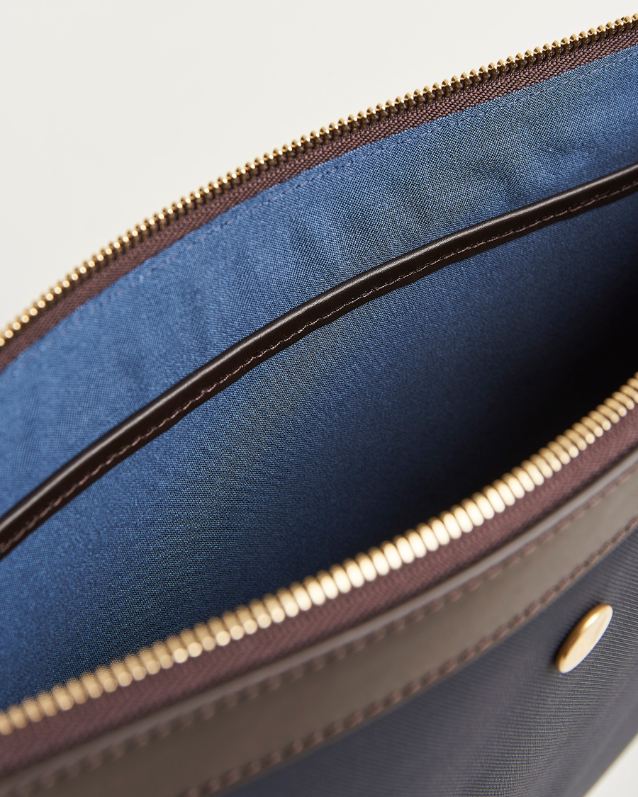 Mismo M/S Nylon Pouch Large Navy/Dark Brown