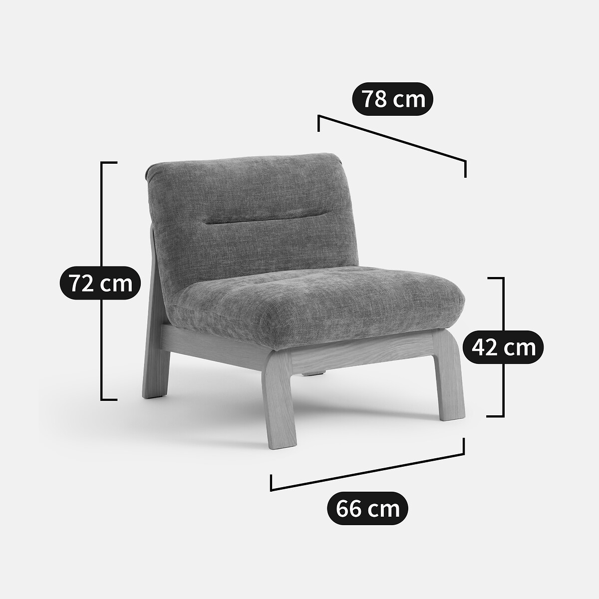 LA REDOUTE INTERIORS<br>Poltrona baixa estofada, Talet