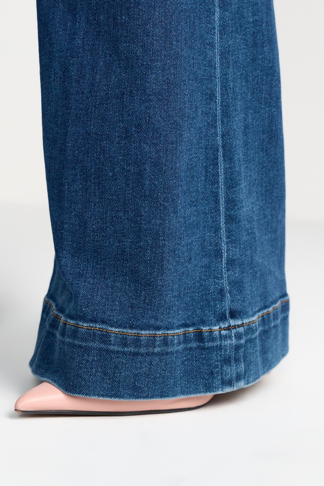 RICHROYAL Weite Jeans »NOS MR SC F Blue« Hoher Bund, weites Bein, dezente Waschung
