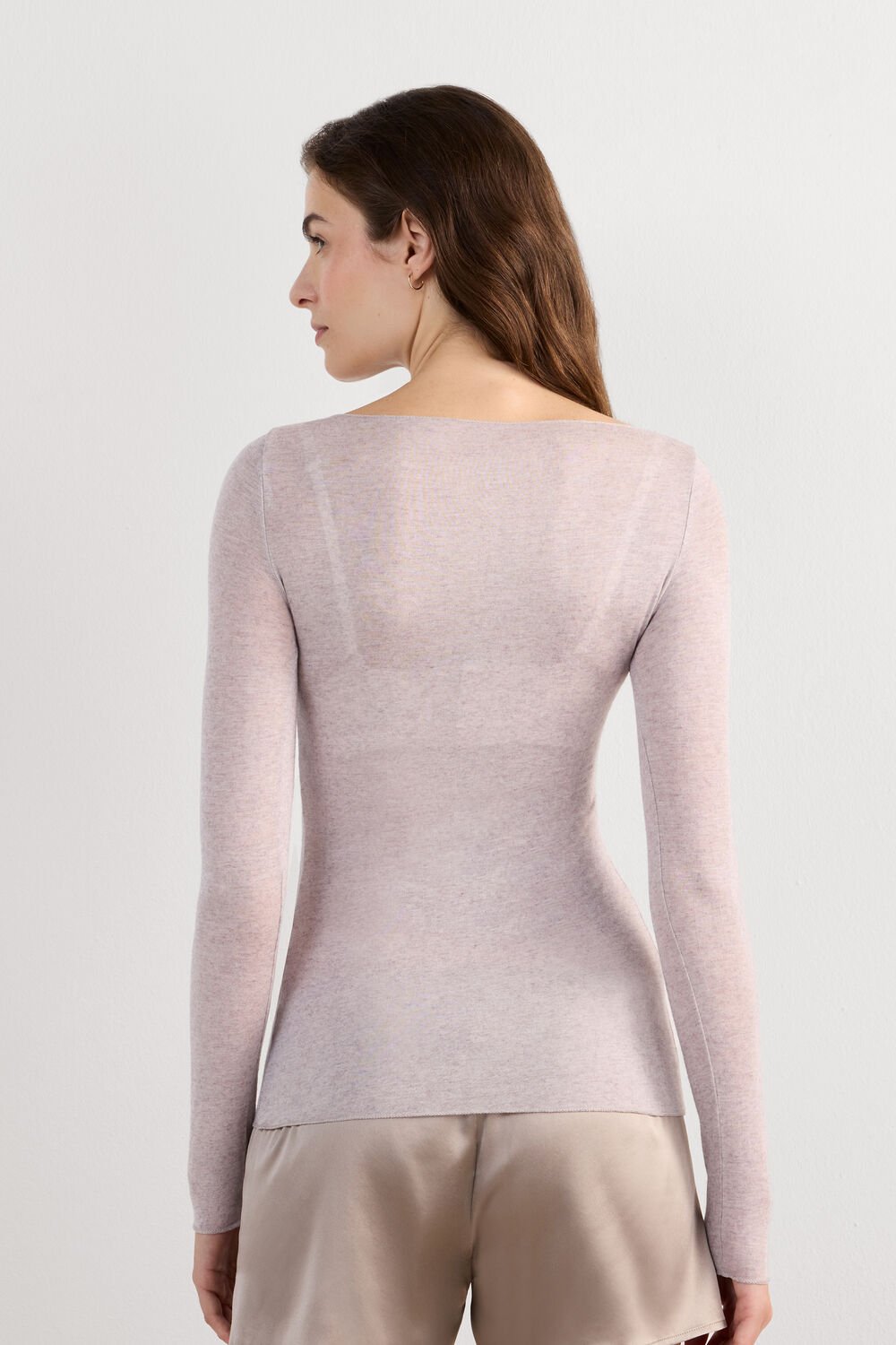 Blusa ultraleve de cashmere com decote canoa