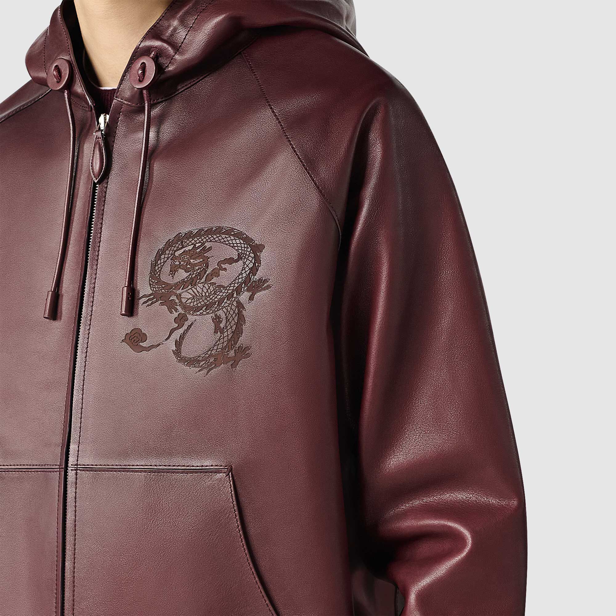 Hoodie En Cuir Patine