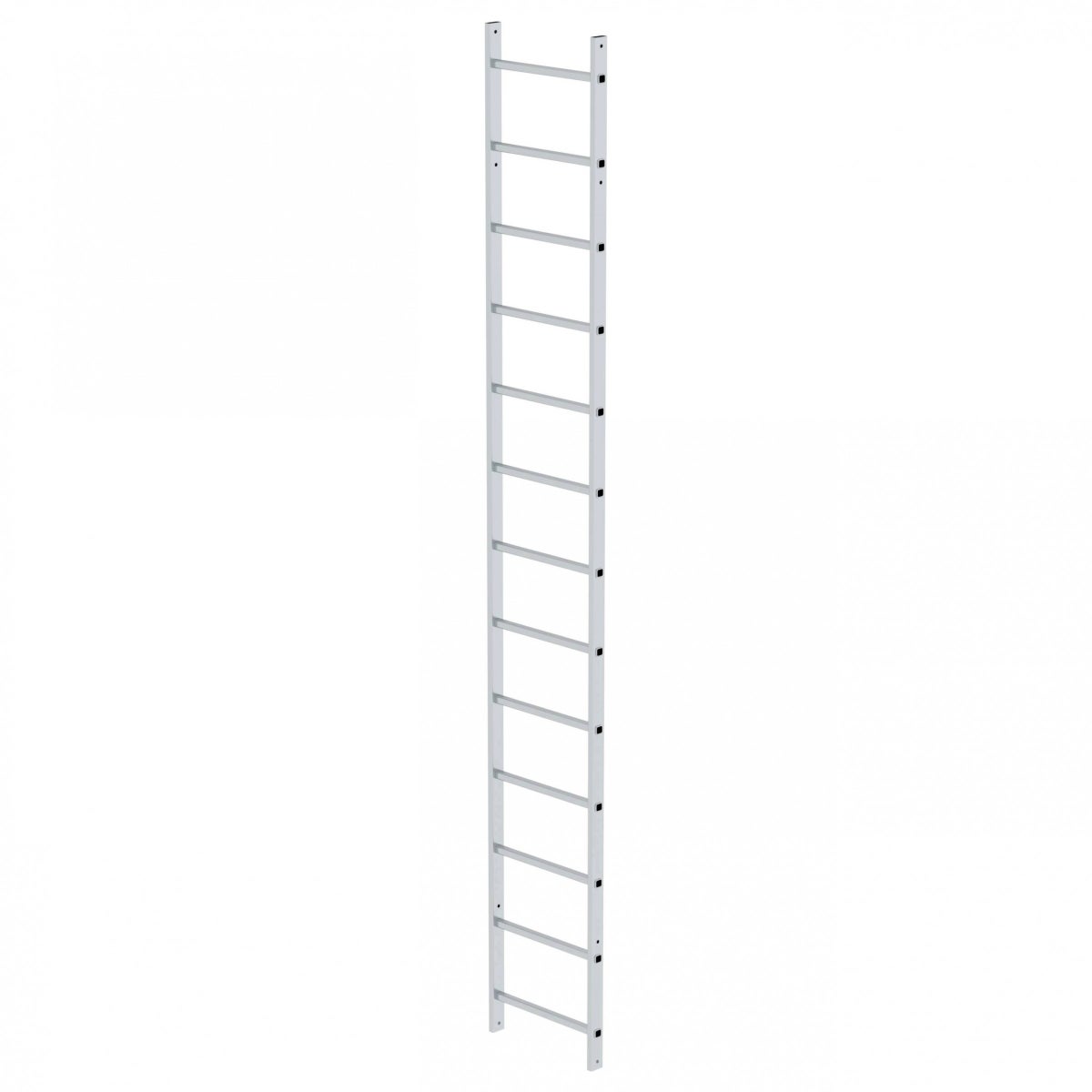 MUNK enkelvoudige ladder, 3,64 m ladderlengte, geanodiseerd aluminium