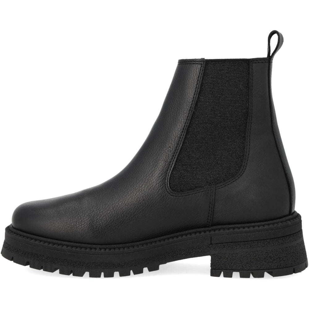 Køb Angulus Black/Black Glitter Elastic Chelsea Støvle Med Elastik På Tracksål