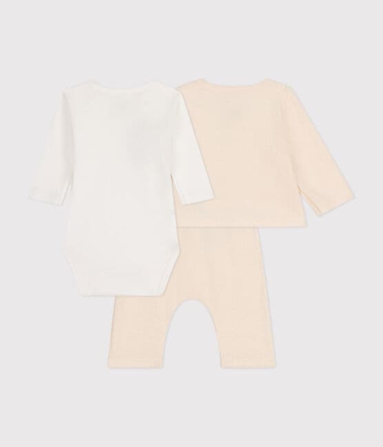 Ensemble 3 pièces en bouclette éponge bébé