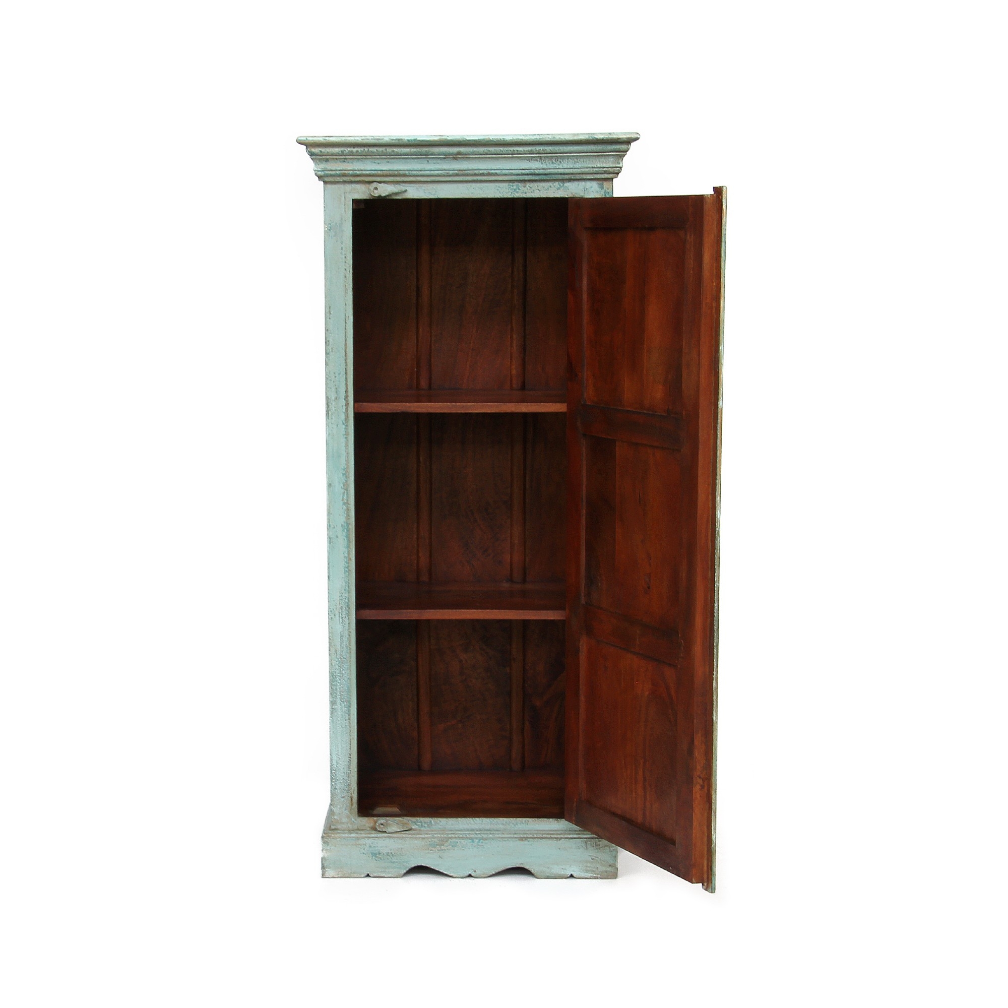 Schrank 'Bhilwara', grün, H 140 cm, B 60 cm, T 40 cm von fischer's lagerhaus