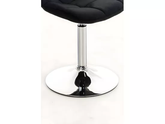 Chaise de bureau - Tissu & Métal chromé - Noir - Emil
