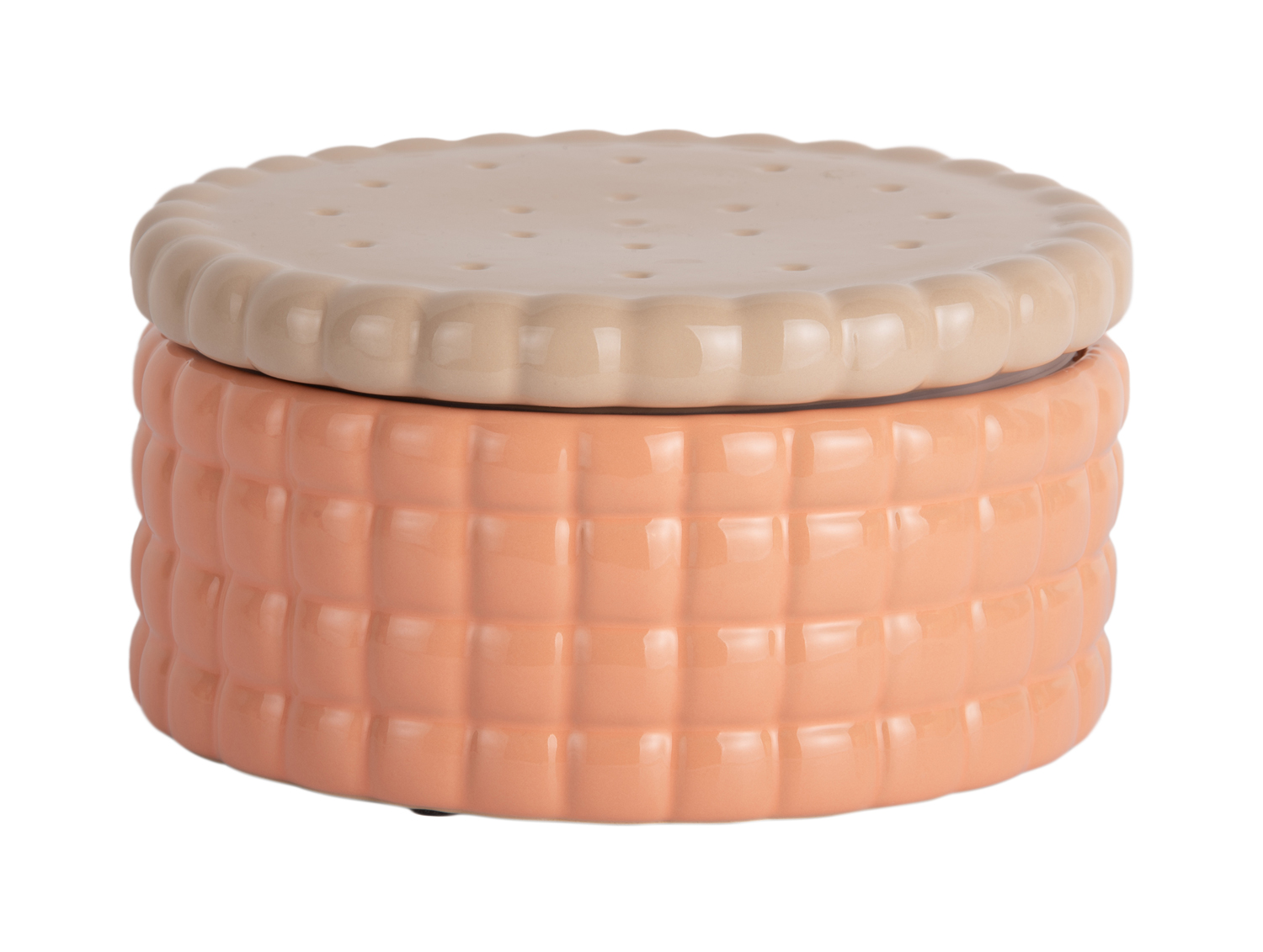 Voorraadpot Biscuit Box groot perzik oranje