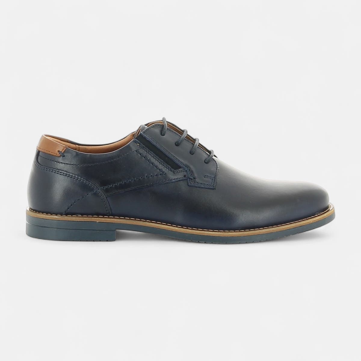 Derbies Homme en cuir bleu marine