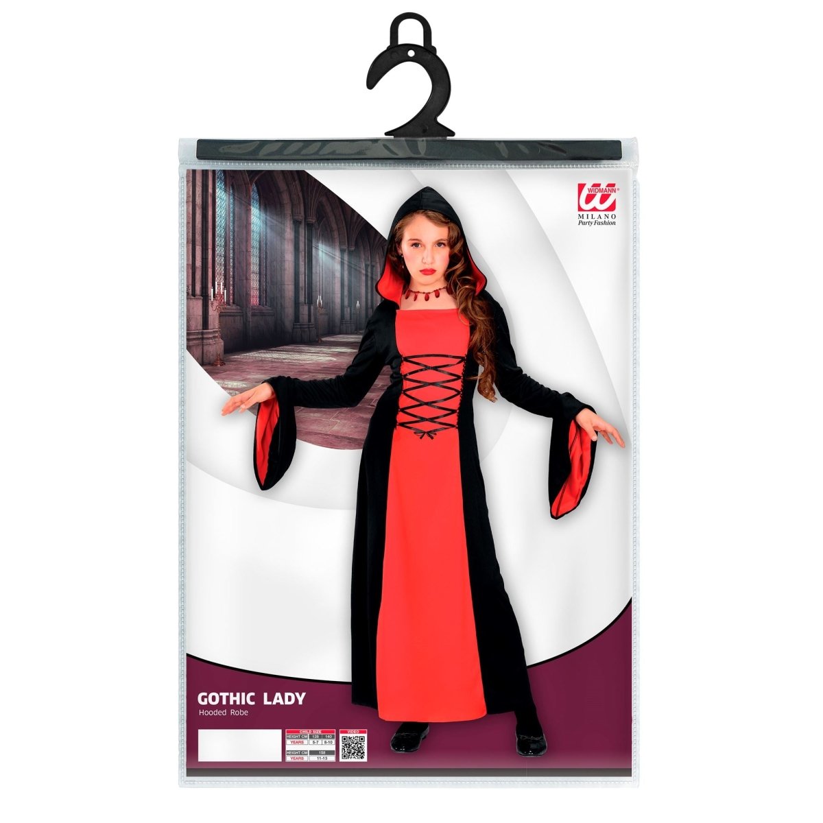 Halloween Jurk Rood Zwart Meisje Gotisch
