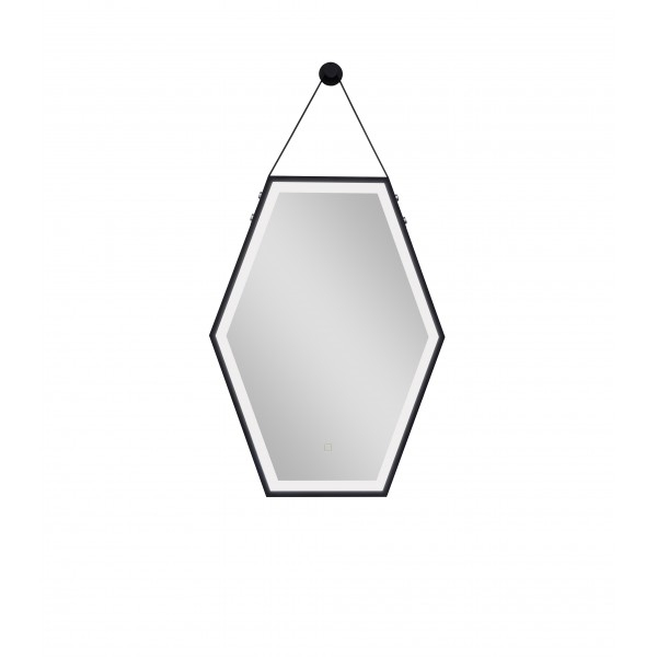 Badstuber Steel spiegel met LED verlichting 60x80cm mat zwart