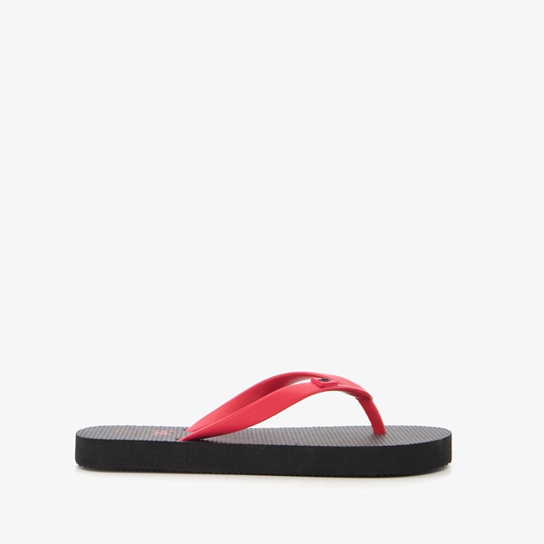 Jongens teenslippers zwart met rood