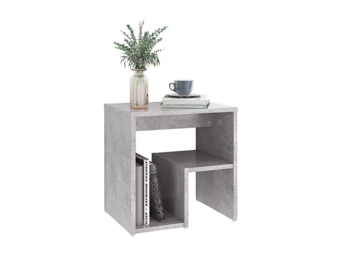 Tables de chevet 2 pièces Gris béton 40x30x40 cm Aggloméré