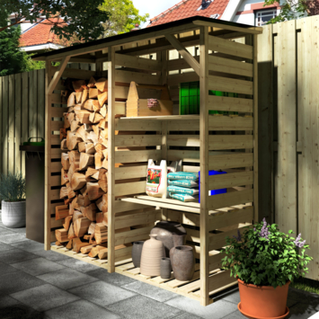 Haardhoutberging Twin Grenen