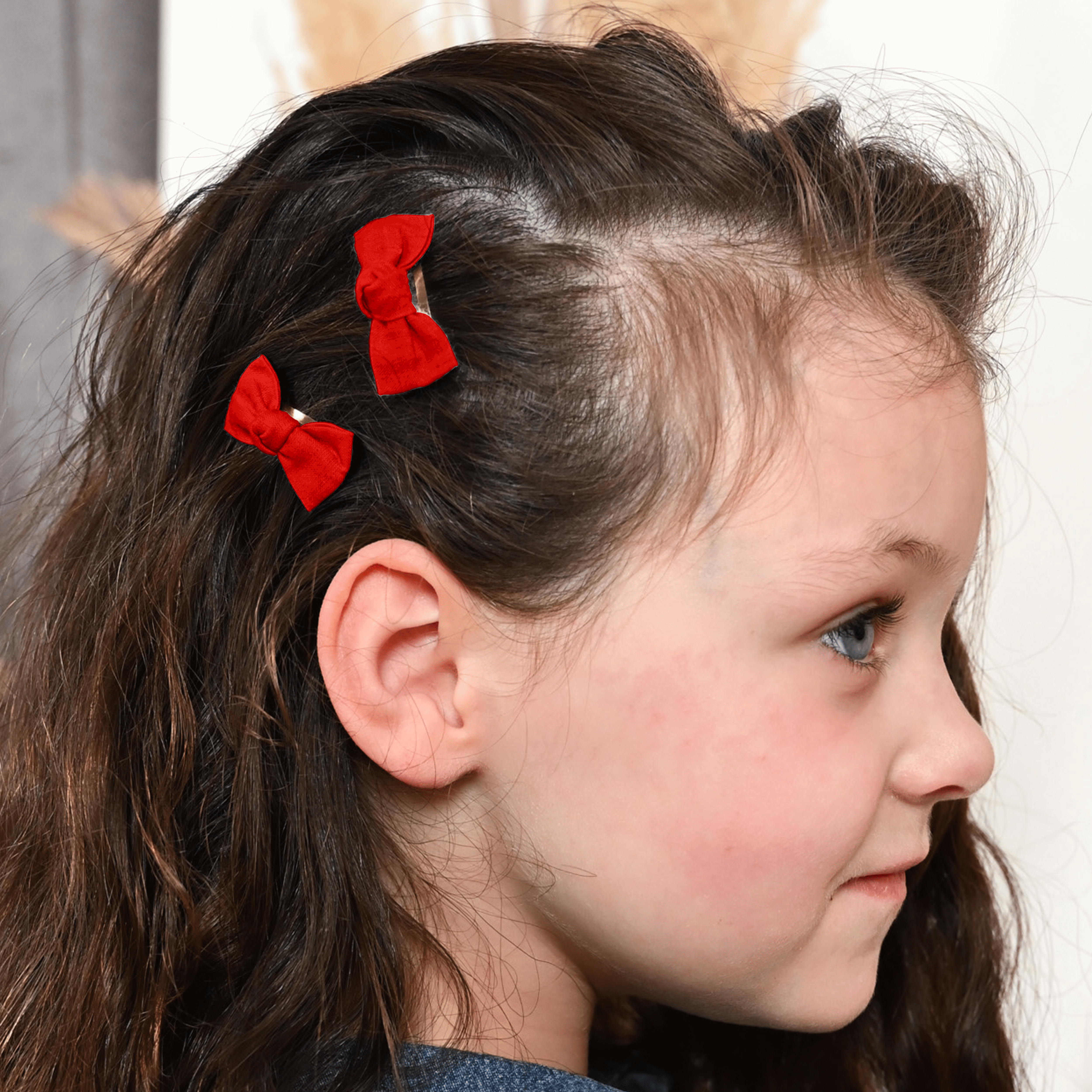 Barrettes Clic-Clac Petits Noeuds Rouge