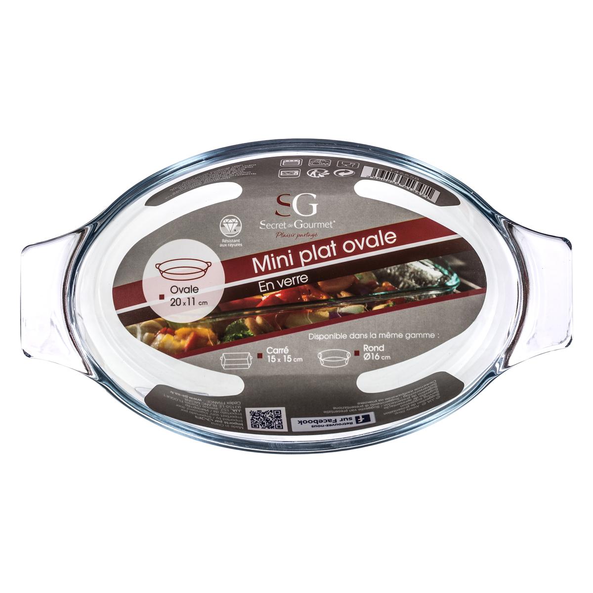 MINI PLAT OVAL VERRE 20X11CM