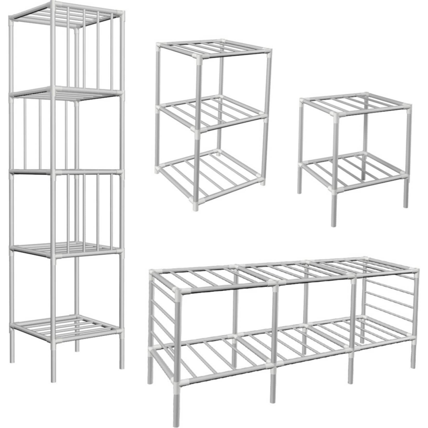 XL Kleiderschrank Metall Regal System 2 Schubladen 178x128x44,5cm Faltschrank