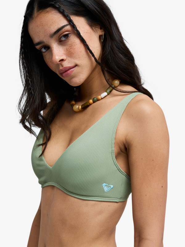 Roxy Love Elongated Tri Haut de bikini triangle Vert Femme