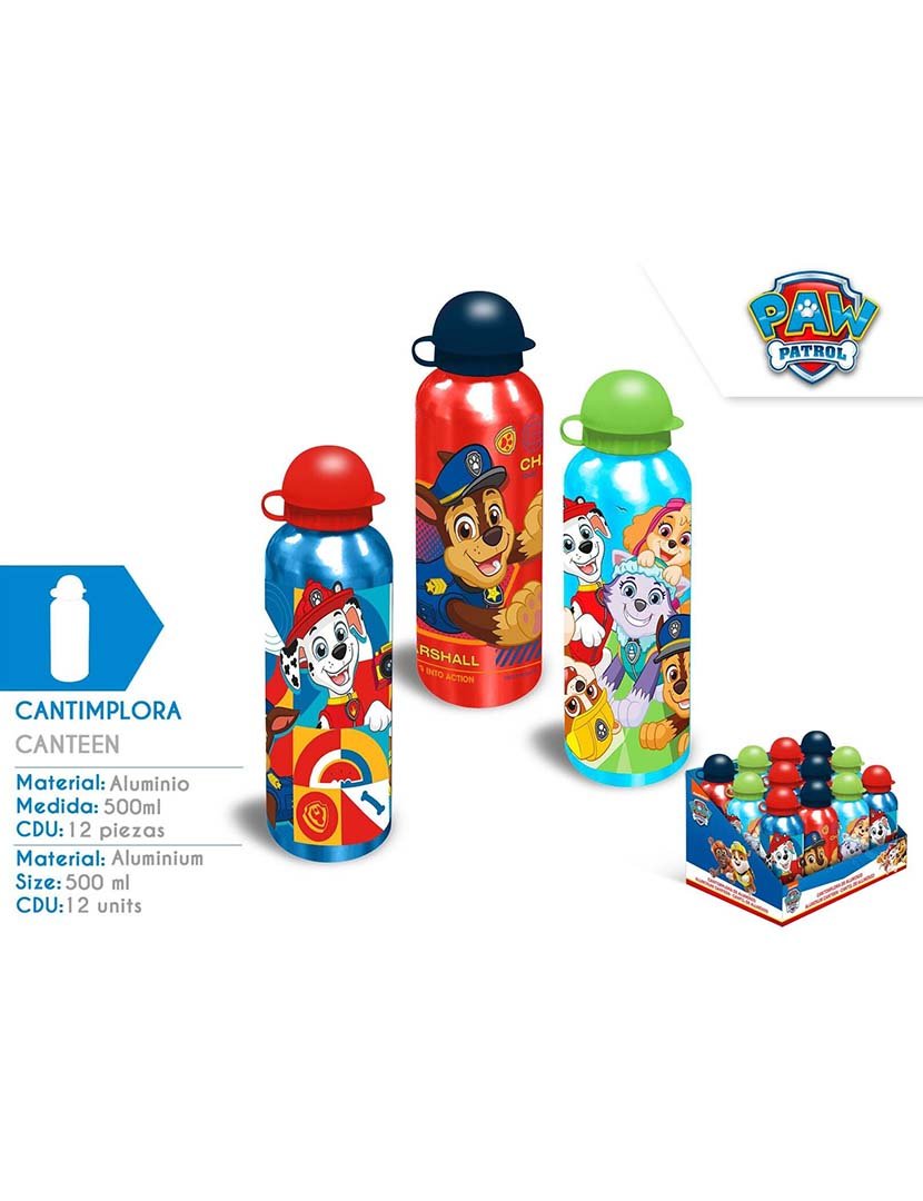 Aluminum Bottle 500Ml 3 Designs Paw Patrol