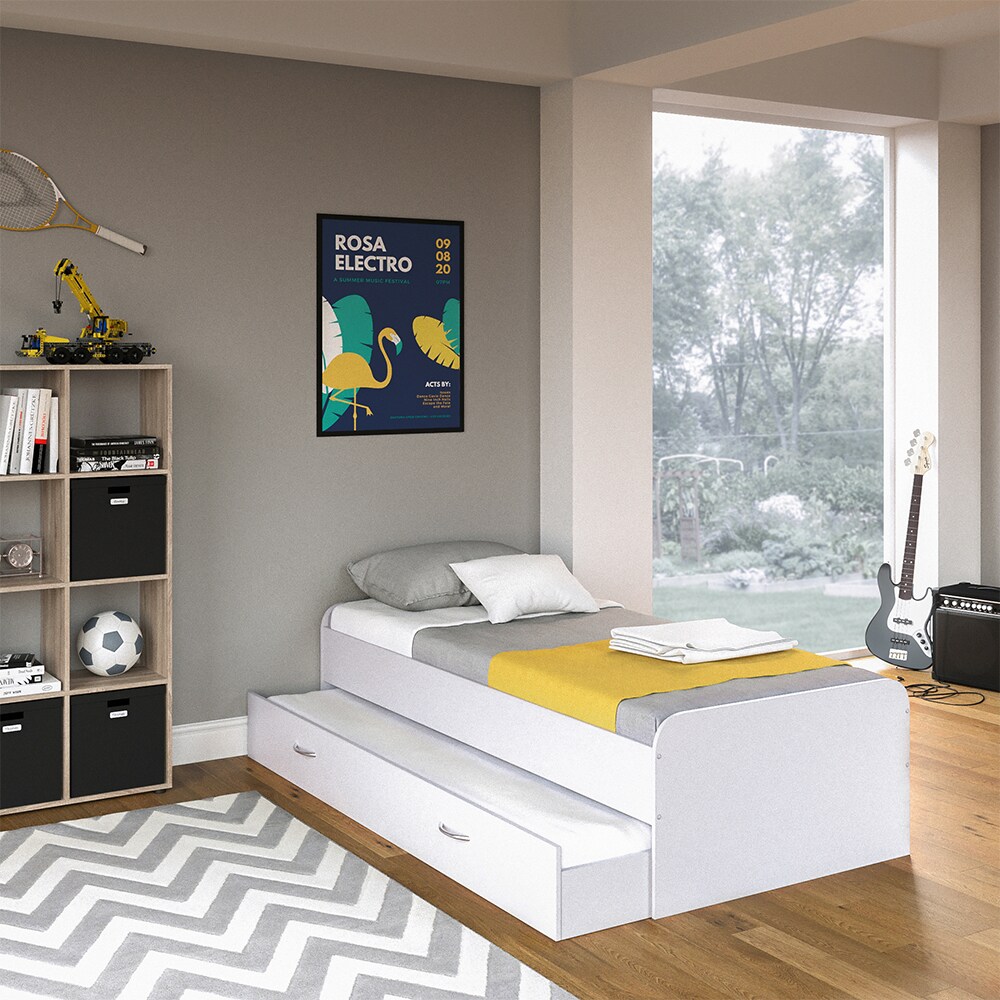 VitaliSpa Bett Enzo Jugendbett mit Gästeliege Funktionsbett 90x200 cm Weiß