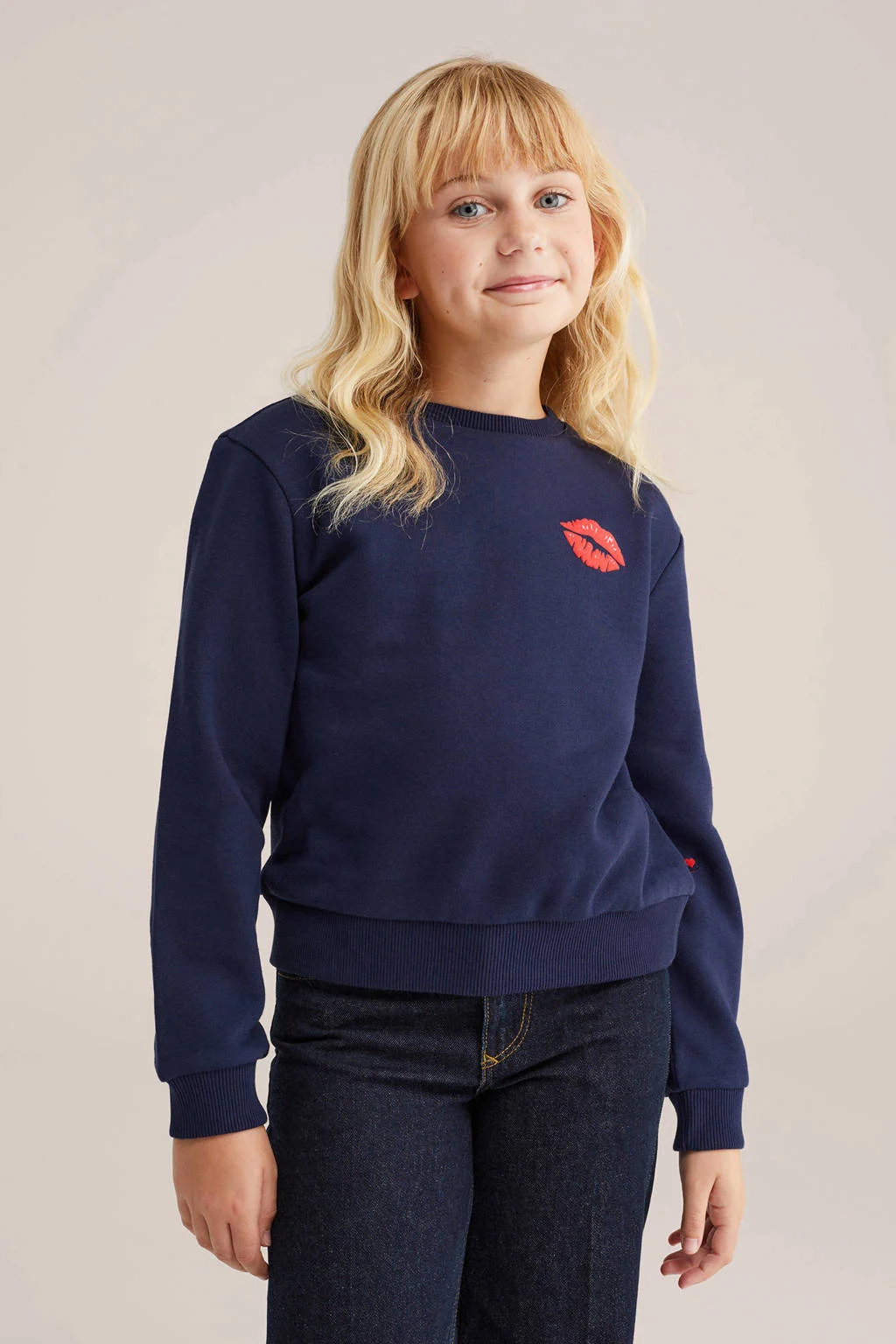 WE Fashion sweater donkerblauw