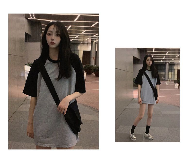 Duwnie - Oversized T-shirt met korte mouwen en raglanmouwen