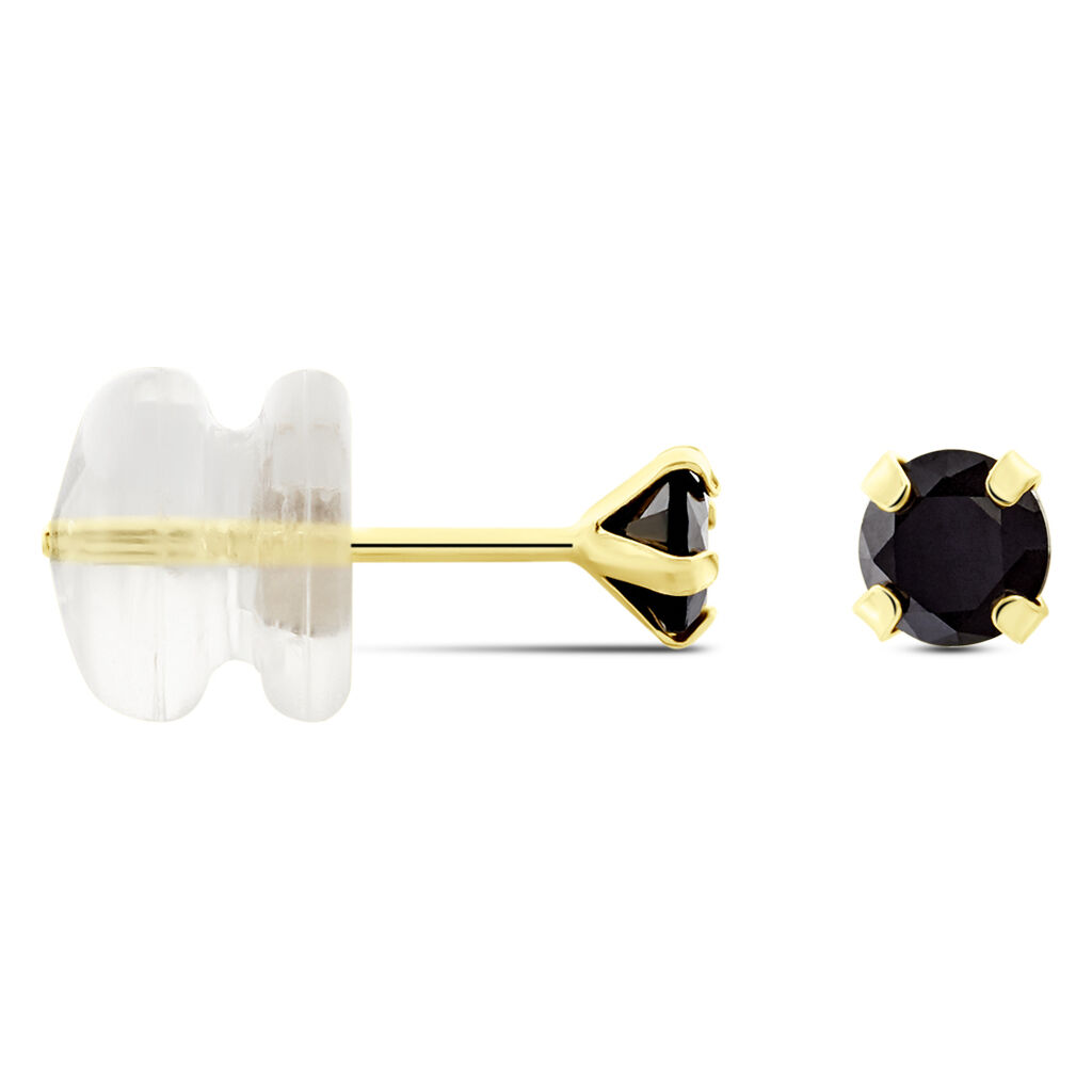 Boucles D'oreilles Puces Or Jaune Oxyde De Zirconium