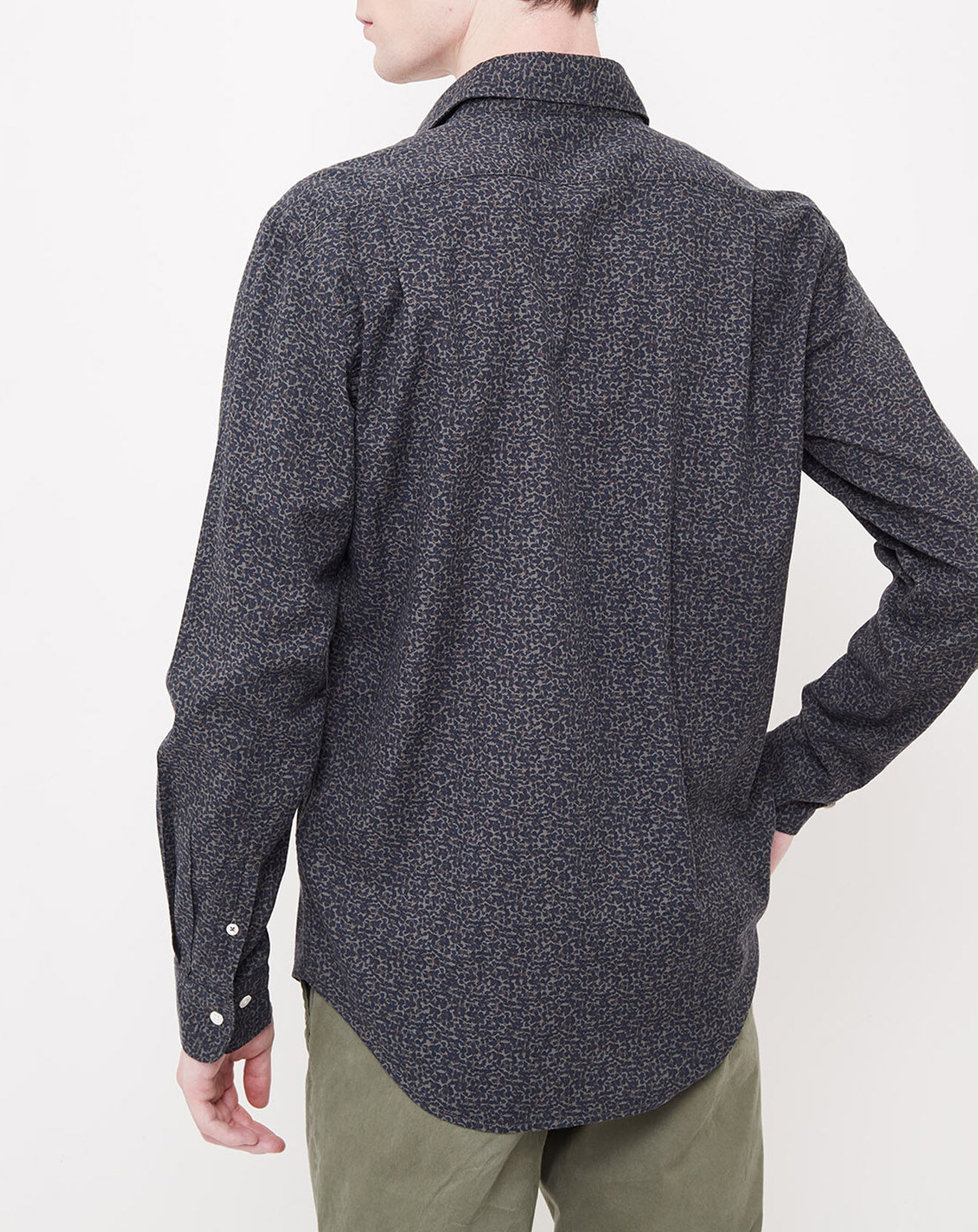 Hartford Chemise Regular Penn imprimée vert/marine