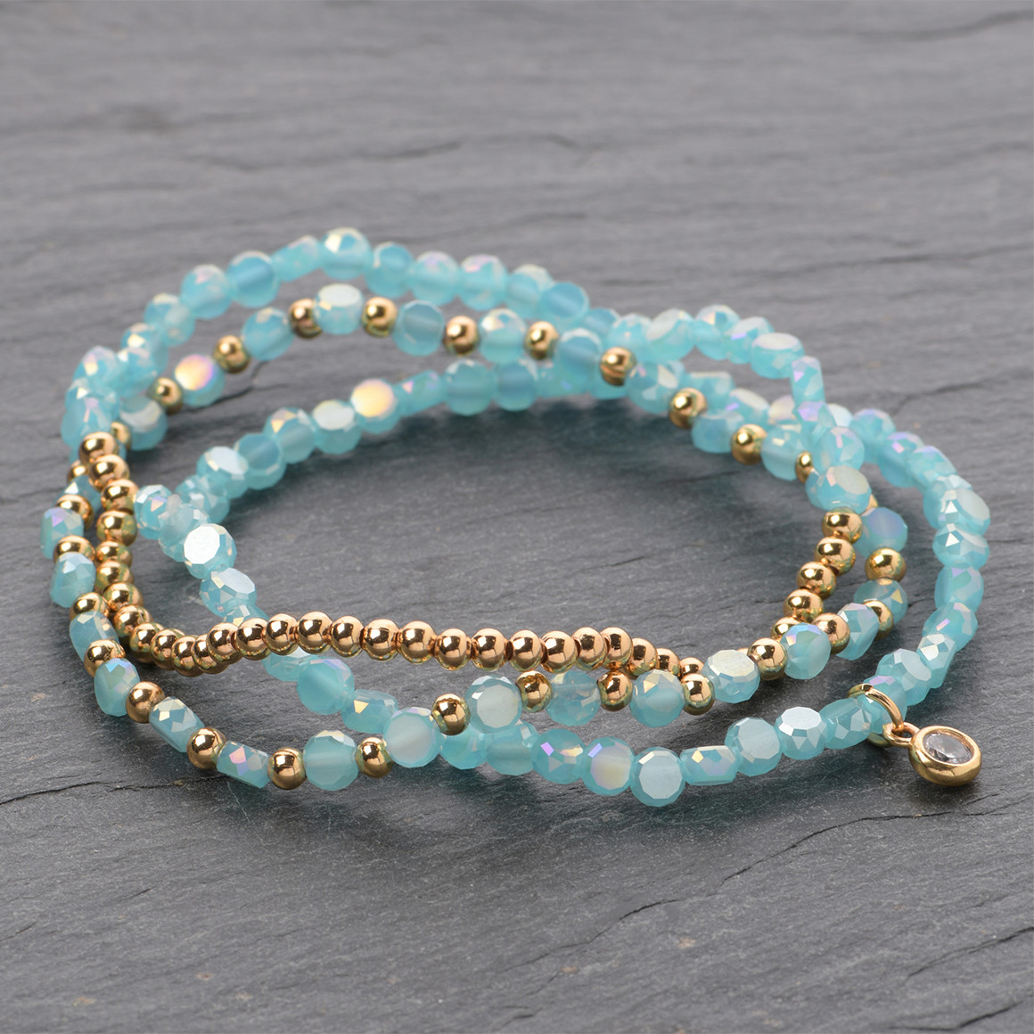 Gina Benotti 3 Damen Armbänder im Set helltürkis