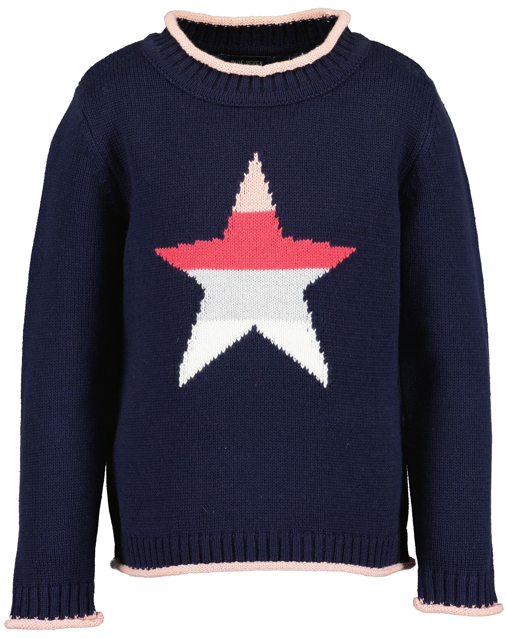 Strickpullover STRIPED STAR in nachtblau