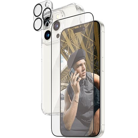 PanzerGlass 3-i-1 beskyttelsessæt iPhone 15 Pro