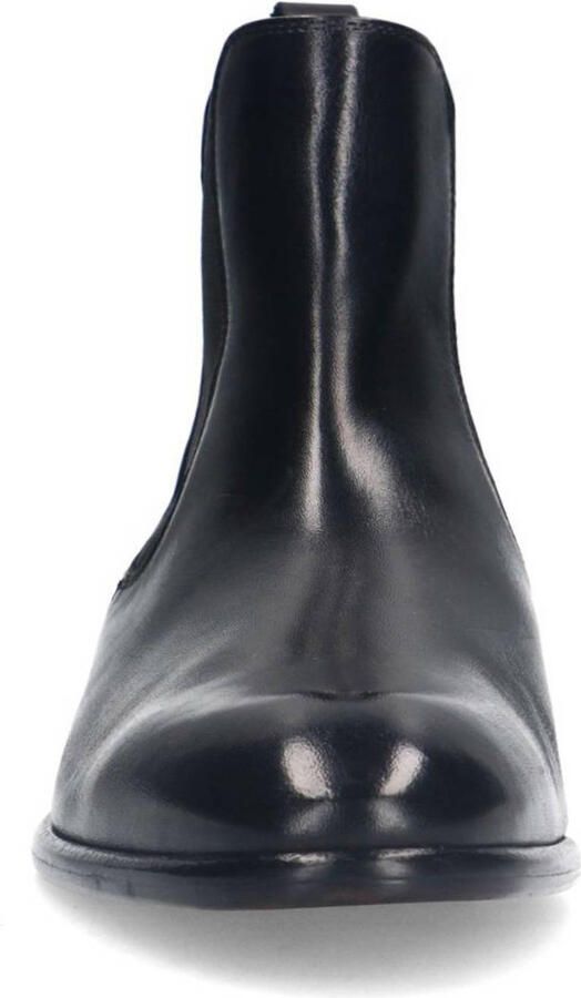 Manfield Heren Zwarte leren chelsea boots