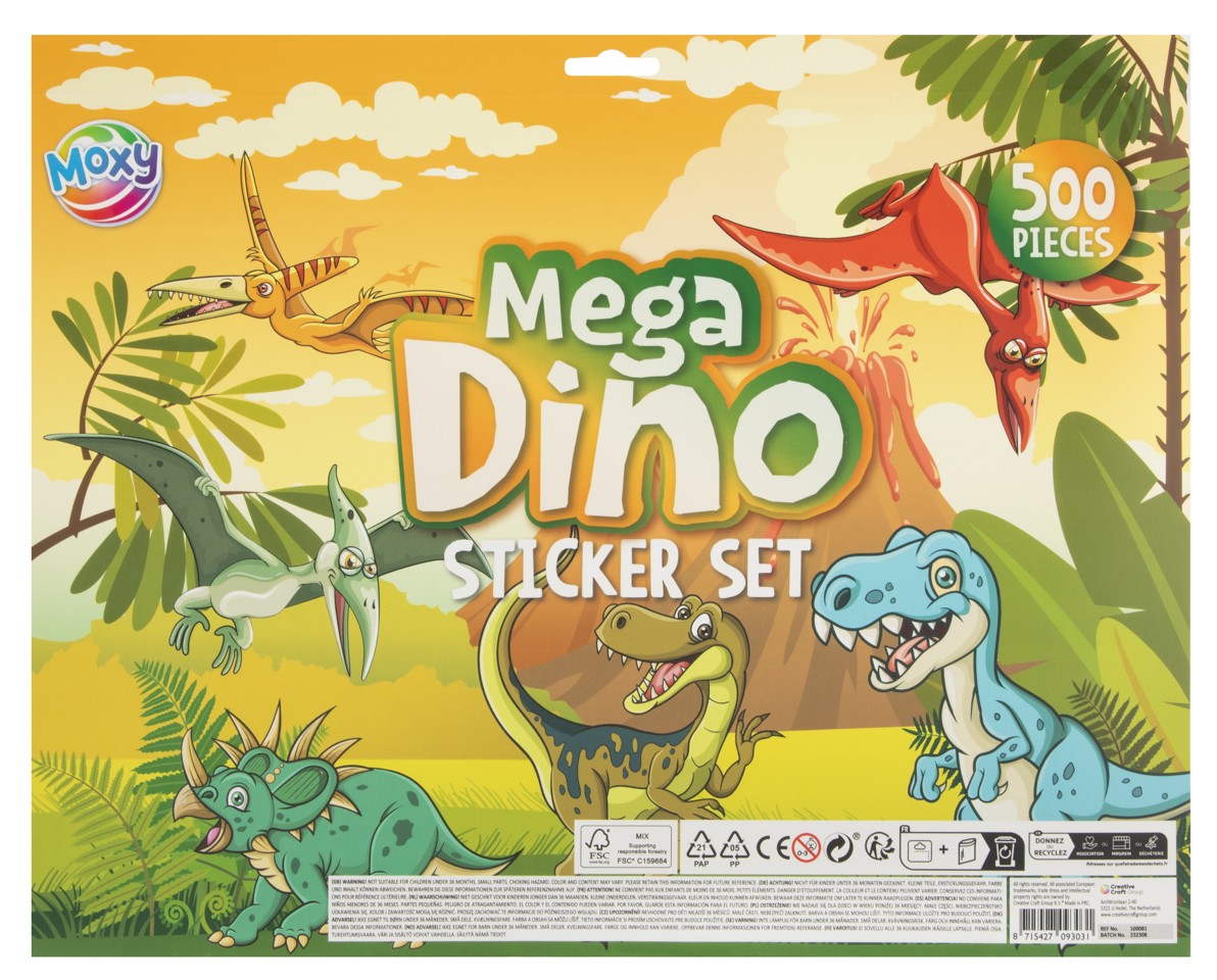 Moxy - Mega klistermærkesæt Dino (500 stk.)