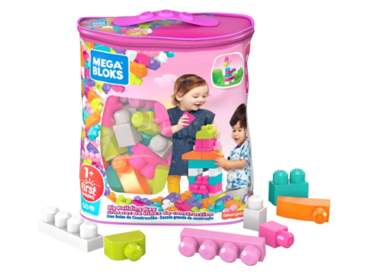 BOLSA MEGA BLOKS ROSA 60 PEÇAS