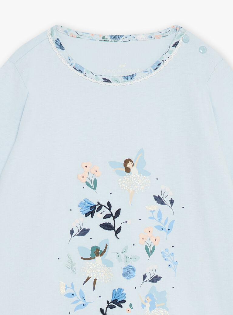 Chemise de nuit et legging bleu